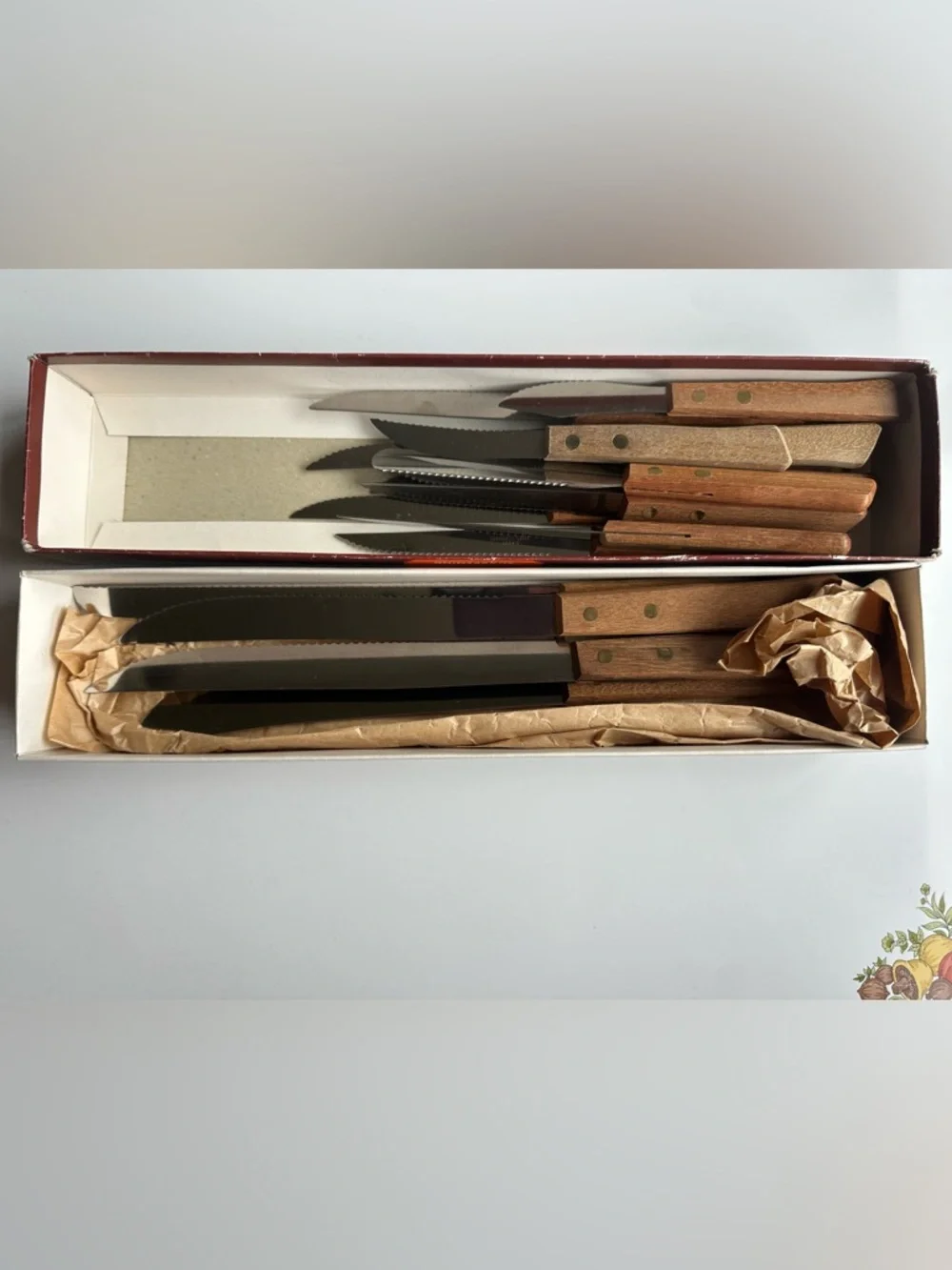 Vintage Kitchen Cutlery Set - Exotic Hard Wood Handles, Stainless Blades